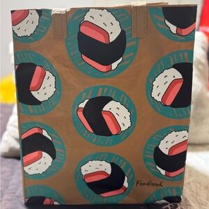 Durable reusable musubi patterned tote